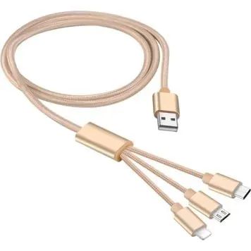 Лот: 25299679. Фото: 1. Кабель 3в1 Coowoo Micro USB/Type-C... Дата-кабели, переходники