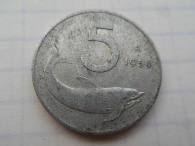 Лот: 8571674. Фото: 1. Италия 5 лир 1954. Европа