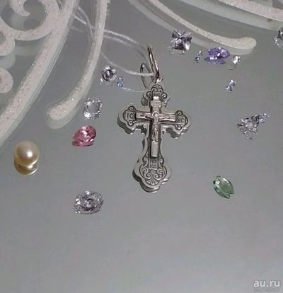 Лот: 13527425. Фото: 1. Крест серебряный новый 2.16 гр. Кулоны, подвески