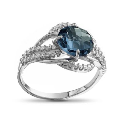 Лот: 23787133. Фото: 1. Серебряное кольцо с топазом и... Кольца, перстни