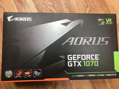 Лот: 14913055. Фото: 1. видеокарта AORUS GTX 1070. Видеокарты