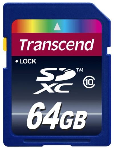 Лот: 4984485. Фото: 1. Карта памяти SD XC 64 GB Transcend. Карты памяти