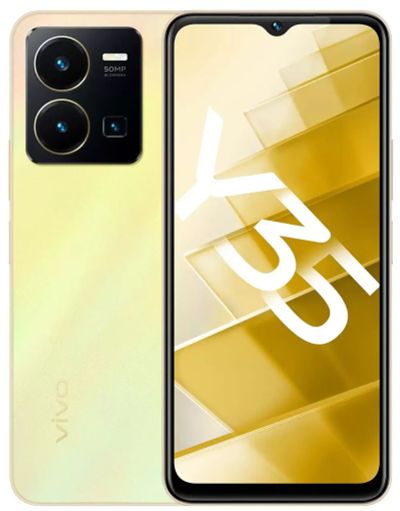 Лот: 19869242. Фото: 1. Смартфон Vivo Y35 4/64Gb Gold. Смартфоны