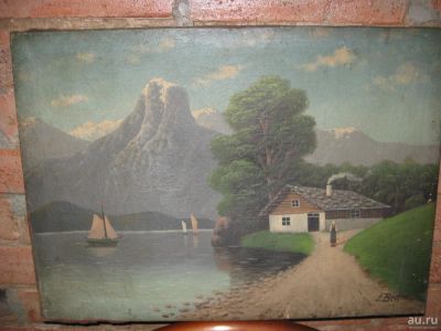 Лот: 8587274. Фото: 1. Картина масло холст пейзаж 1910-20... Картины, гравюры