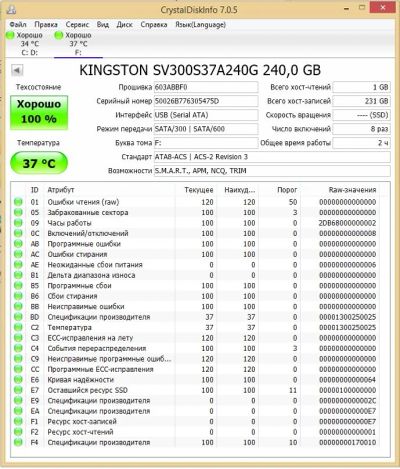 Лот: 11246440. Фото: 1. Диск 240Gb SSD Kingston ssdNOW... SSD-накопители