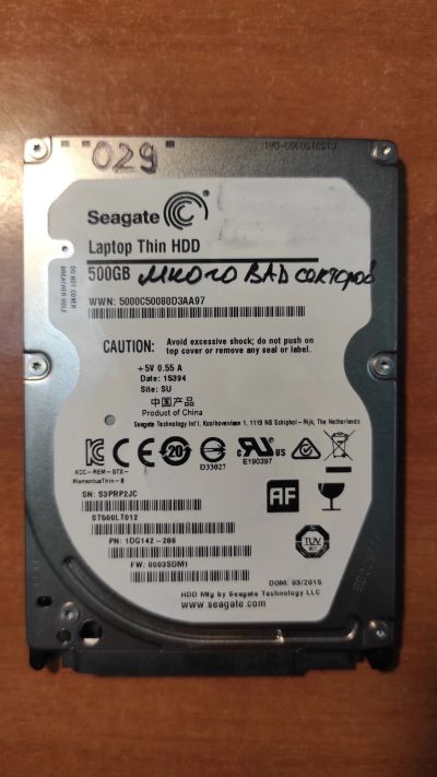 Лот: 21134338. Фото: 1. Жесткий диск Seagate ST500LT013. Жёсткие диски (HDD)