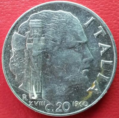 Лот: 7060224. Фото: 1. Италия 20 чентезимо 1940 год. Европа
