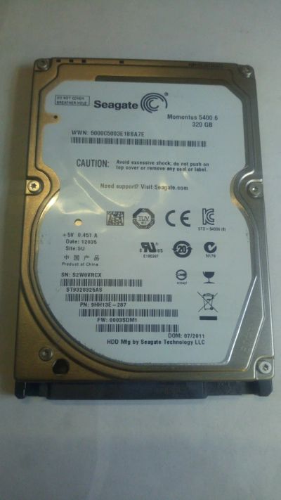 Лот: 16727192. Фото: 1. HDD Seagate Momentus 5000C5003E1BBA7E... Жёсткие диски (HDD)