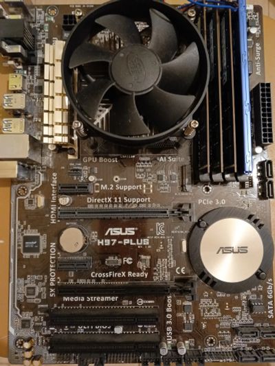 Лот: 24923361. Фото: 1. Asus H97 Plus 1150 (+ Intel i7-4790K... Материнские платы