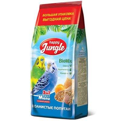 Лот: 18862502. Фото: 1. Happy Jungle (HJ) корм для волнистых... Корма