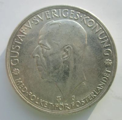 Лот: 8335028. Фото: 1. Швеция 5 крон 1935 г.,25 грамм... Европа