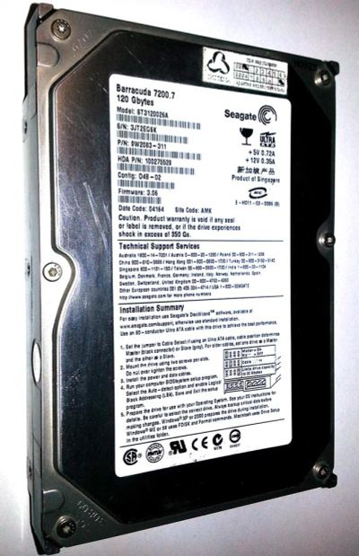 Лот: 3003137. Фото: 1. Жёсткий диск 3.5'' IDE 120Gb Seagate... Жёсткие диски (HDD)