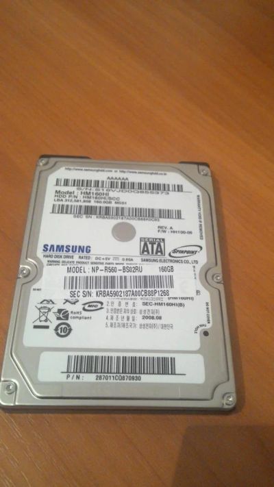 Лот: 4800274. Фото: 1. Жесткий диск Samsung 160 gb SATA... Жёсткие диски (HDD)