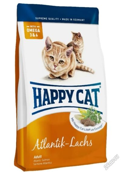 Лот: 5578945. Фото: 1. Корм Happy Cat Supreme Atlantik-Lachs... Корма