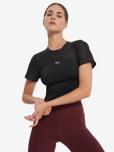 Лот: 24876097. Фото: 1. Футболка женская PUMA Lace, Черный. Другое (спортивная одежда)
