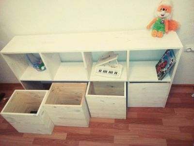 Лот: 12725842. Фото: 1. Стелаж с ящиками для игрушек из... Шкафы, стеллажи, комоды