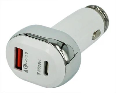 Лот: 20884633. Фото: 1. АЗУ-1USB + USB-C 312PD белая. Зарядные устройства, блоки питания, адаптеры сетевые для смартфонов