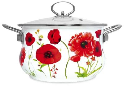 Лот: 13569185. Фото: 1. Кастрюля LARA LR02 751 эмаль маки... Другое (посуда, кухонная утварь)