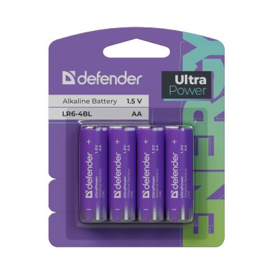 Лот: 25819926. Фото: 1. Батарейка LR6 Defender UltraPower... Батарейки, аккумуляторы, элементы питания