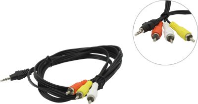 Лот: 20280881. Фото: 1. Кабель аудио 3.5Дж-3RCA 2м Telecom... Шлейфы, кабели, переходники