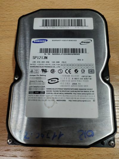 Лот: 21590043. Фото: 1. HDD для 3.5"/IDE/120Гб/7200 об... Жёсткие диски (HDD)