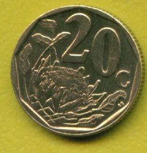 Лот: 9974321. Фото: 1. ЮАР 20 центов 2004 (2004 г... Африка