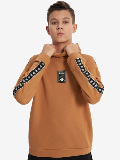 Лот: 24779559. Фото: 1. Худи для мальчиков Kappa, Коричневый. Другое (спортивная одежда)