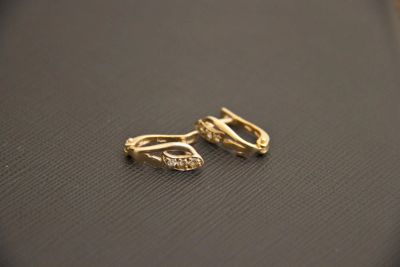 Лот: 3991258. Фото: 1. Серьги Золотые, Золото 585, вес... Серьги, каффы