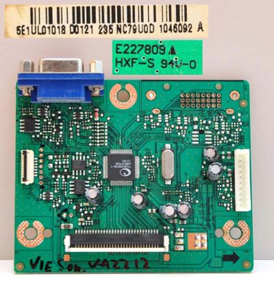 Лот: 5248786. Фото: 1. Майн E227809 мон.ViewSonic VA2212A-LED. Печатные платы