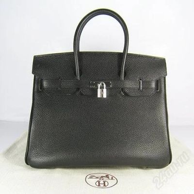 Лот: 1133389. Фото: 1. Hermes Birkin Black 35 (серебряная... Сумки