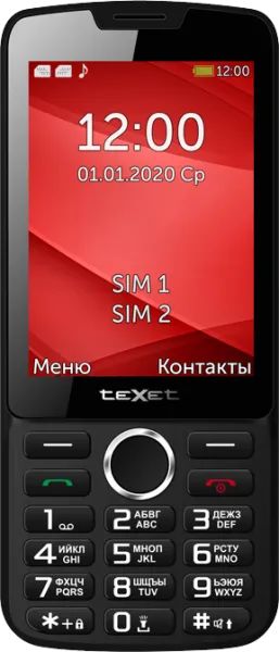 Лот: 22218003. Фото: 1. Телефон Texet TM-308 Черно-красный. Кнопочные мобильные телефоны