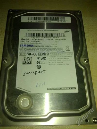 Лот: 1835942. Фото: 1. Samsung HD250HJ. Жёсткие диски (HDD)