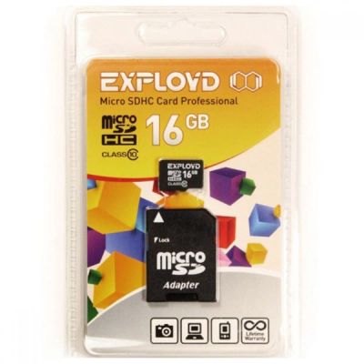 Лот: 13343185. Фото: 1. Карта памяти MicroSD 16GB Exployd... Карты памяти