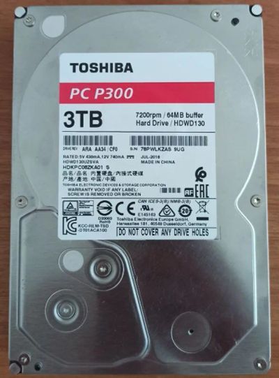 Лот: 20620539. Фото: 1. Жесткий диск Toshiba 3TB. Жёсткие диски (HDD)