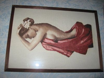 Лот: 3272842. Фото: 1. Картина вышитая. Произведения