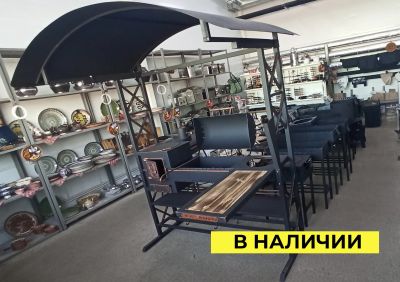 Лот: 21978798. Фото: 1. Мангал с крышей и печью под казан... Мангалы, грили, коптильни