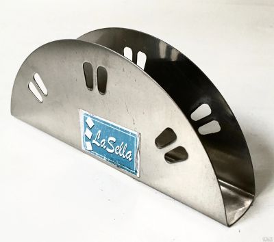 Лот: 7318290. Фото: 1. 🍽 Салфетница "La Sella" из нержавеющей... Предметы сервировки
