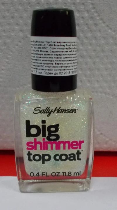 Лот: 6479022. Фото: 1. Sally Hansen Big Glitter верхнее... Лак для ногтей