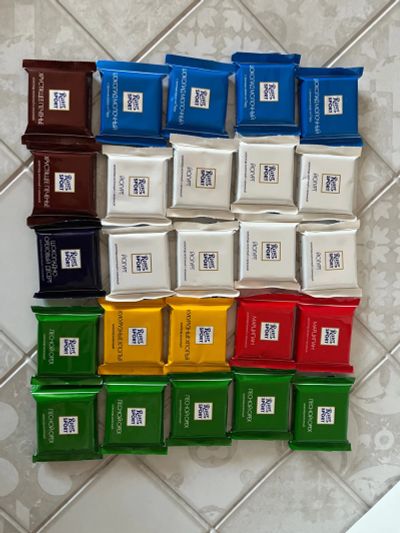 Лот: 19359787. Фото: 1. Ritter sport мини-шоколадки (конфеты... Шоколад, конфеты
