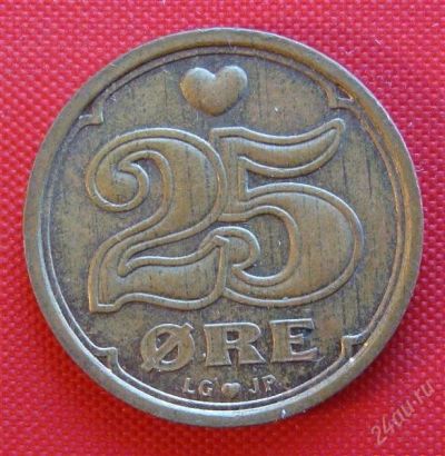 Лот: 1588339. Фото: 1. (№653-2/LF) 25 эре 1996 (Дания... Европа
