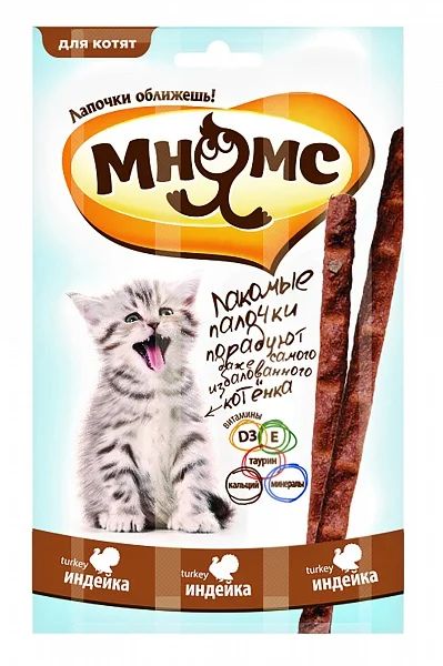 Лот: 18887766. Фото: 1. Мнямс лакомые палочки для котят... Корма