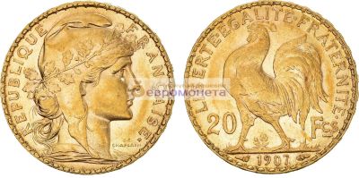 Лот: 19265089. Фото: 1. Франция Третья Республика 20 франков... Европа