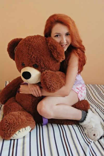 Лот: 8039307. Фото: 1. Большой плюшевый медведь. Мягкие