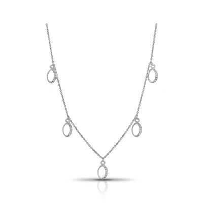 Лот: 23893404. Фото: 1. Серебряное колье с фианитами и... Цепочки