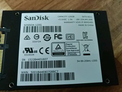 Лот: 10905696. Фото: 1. SSD 120gb SanDisk. SSD-накопители