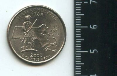 Лот: 16912831. Фото: 1. (№7030) США 25 центов 2000 год... Америка