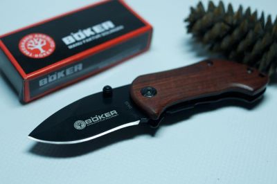 Лот: 8939899. Фото: 1. Складной охотничий нож Boker с... Ножи, топоры
