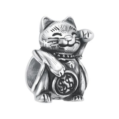 Лот: 23892003. Фото: 1. Серебряный шарм "Кот". Бусы