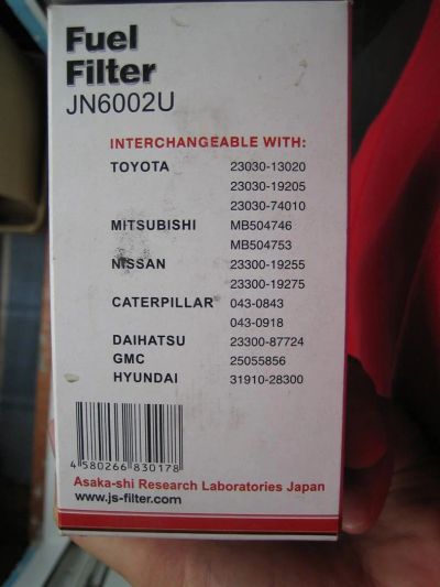Лот: 3128035. Фото: 1. Фильтр топливный JN6002U (Toyota... Расходные материалы
