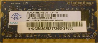 Лот: 1958893. Фото: 1. SODIMM DDR3 2048MB PC10600 1333MHz. Оперативная память